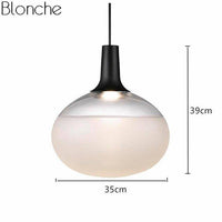 Suspension design ovale en verre LED Ovaluxe