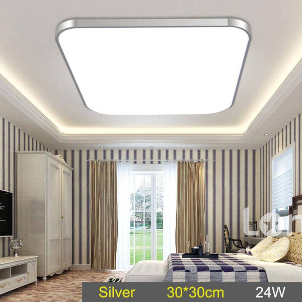 Plafonnier LED Chromé Carré Éconergétique