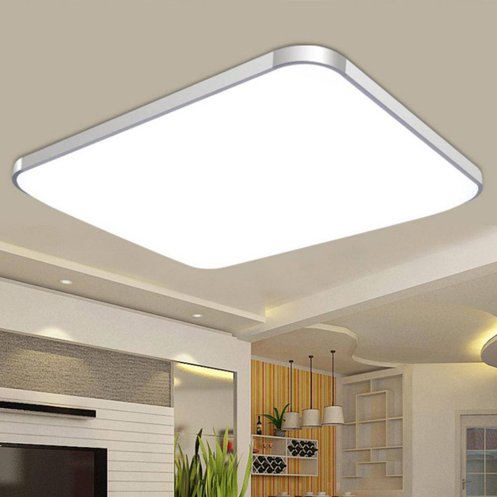 Plafonnier LED Chromé Carré Éconergétique