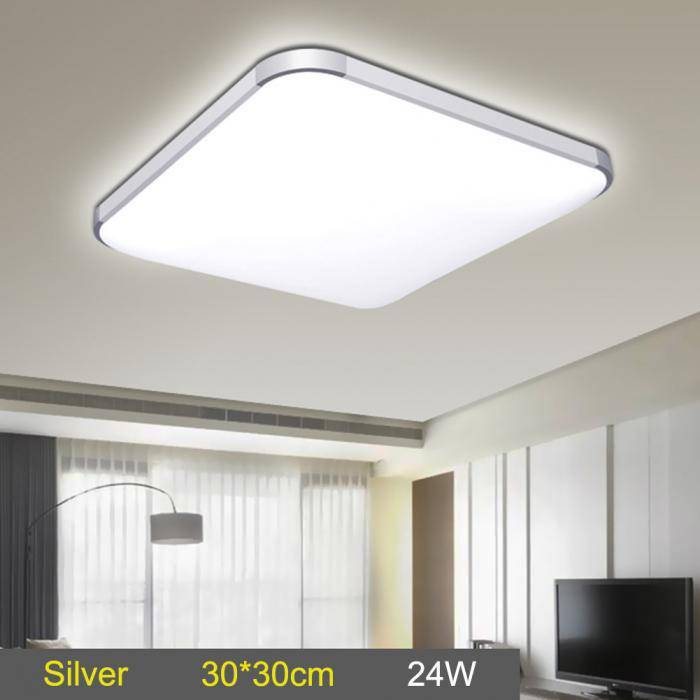 Plafonnier LED Chromé Carré Éconergétique