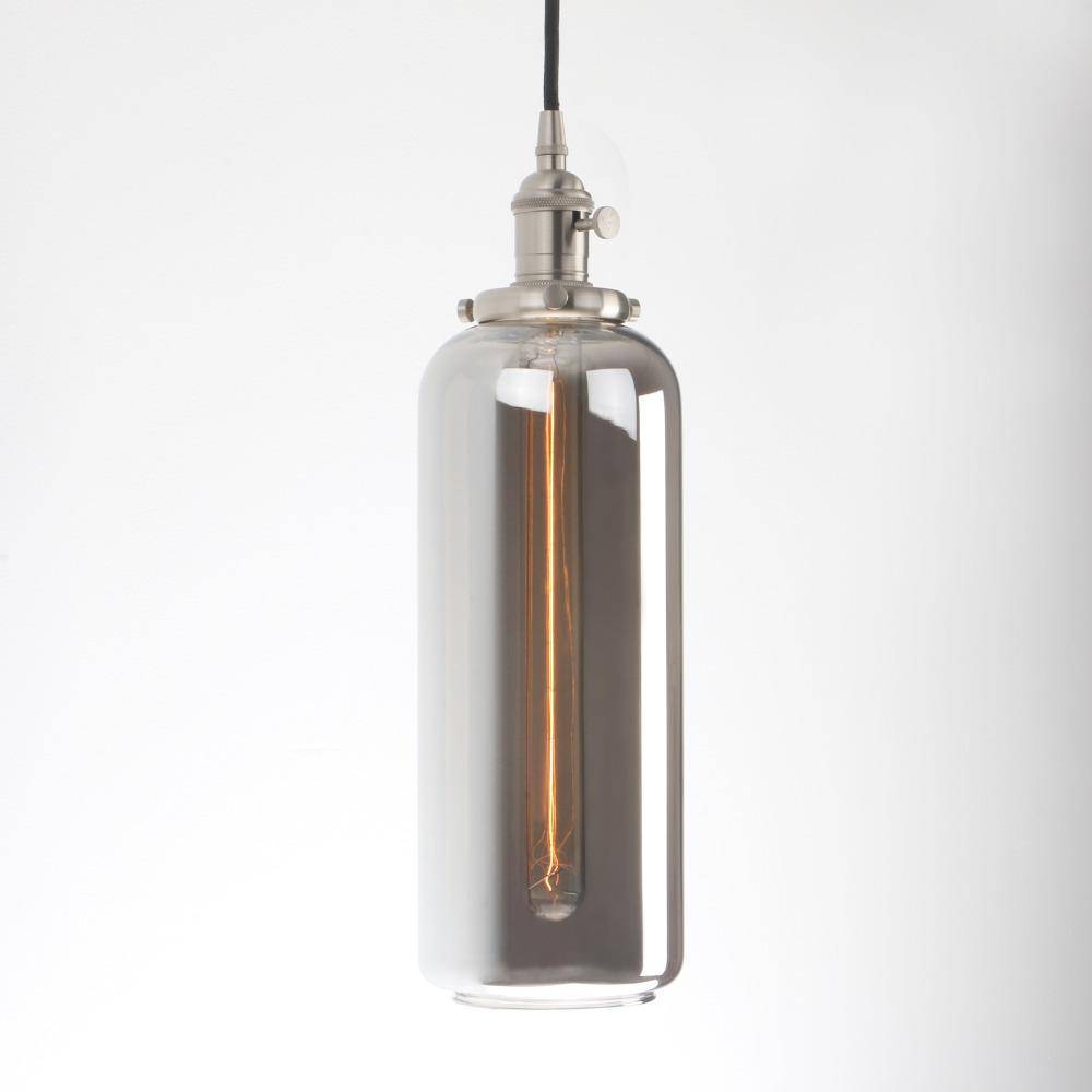 Suspension Reflective en verre cylindrique