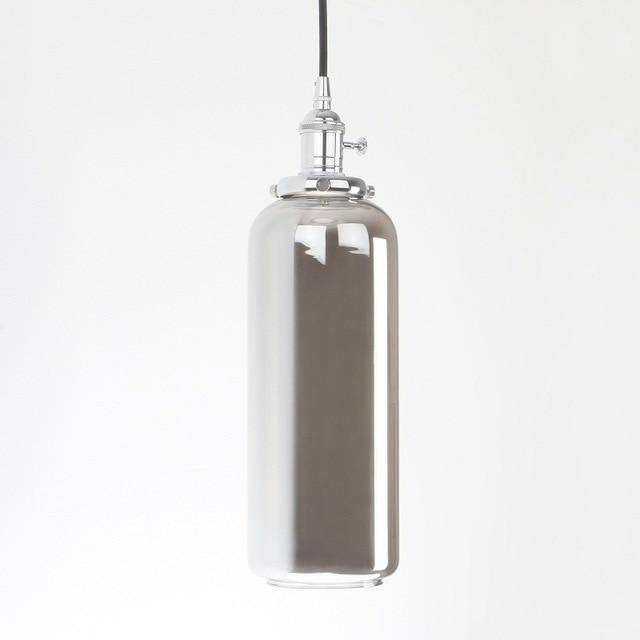 Suspension Reflective en verre cylindrique