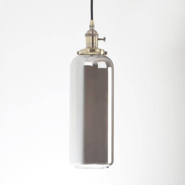 Suspension Reflective en verre cylindrique