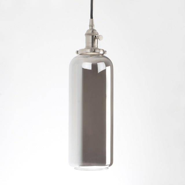 Suspension Reflective en verre cylindrique