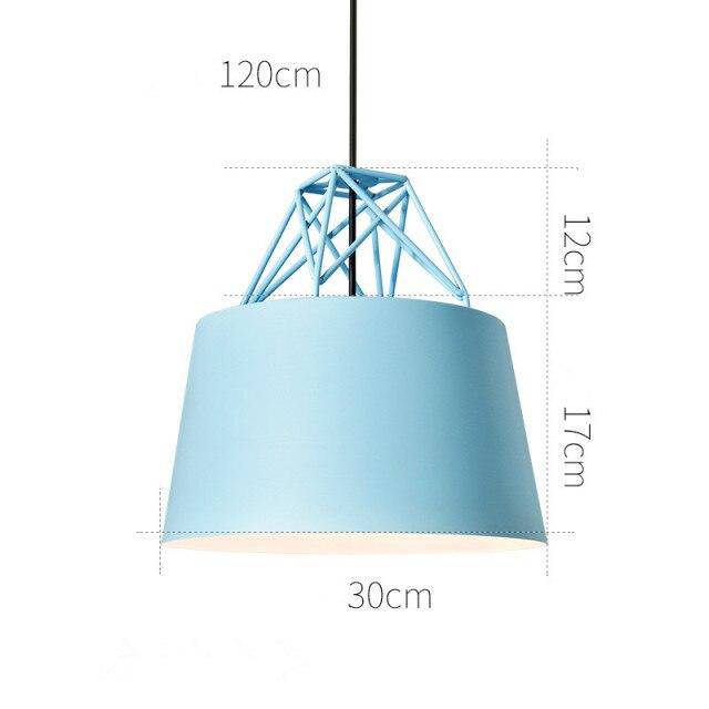 Suspension design Morning avec LED et abat-jour coloré en métal