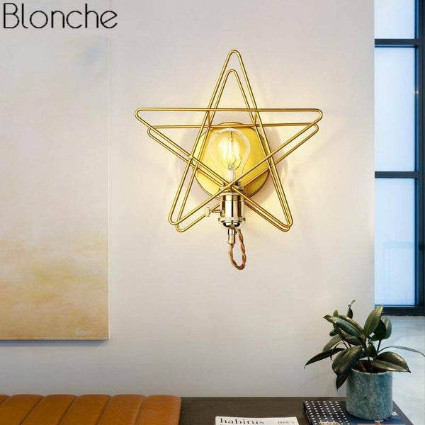 Applique murale LED Étoile Dorée