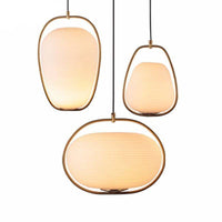 Luminaire LED doré en verre arrondi - Suspension design