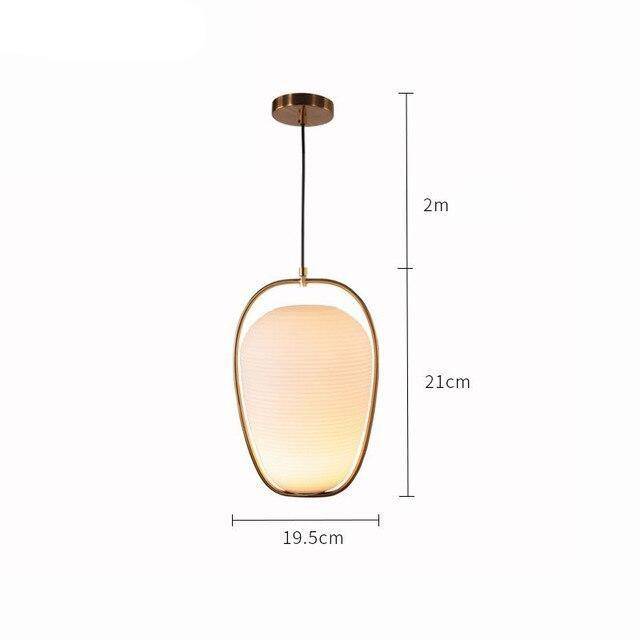 Luminaire LED doré en verre arrondi - Suspension design