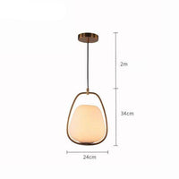 Luminaire LED doré en verre arrondi - Suspension design