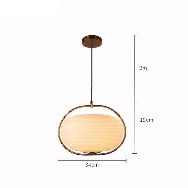 Luminaire LED doré en verre arrondi - Suspension design