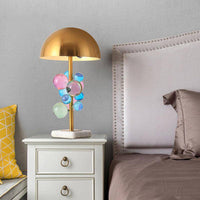 Lampe de table en marbre avec abat-jour métallique Ball