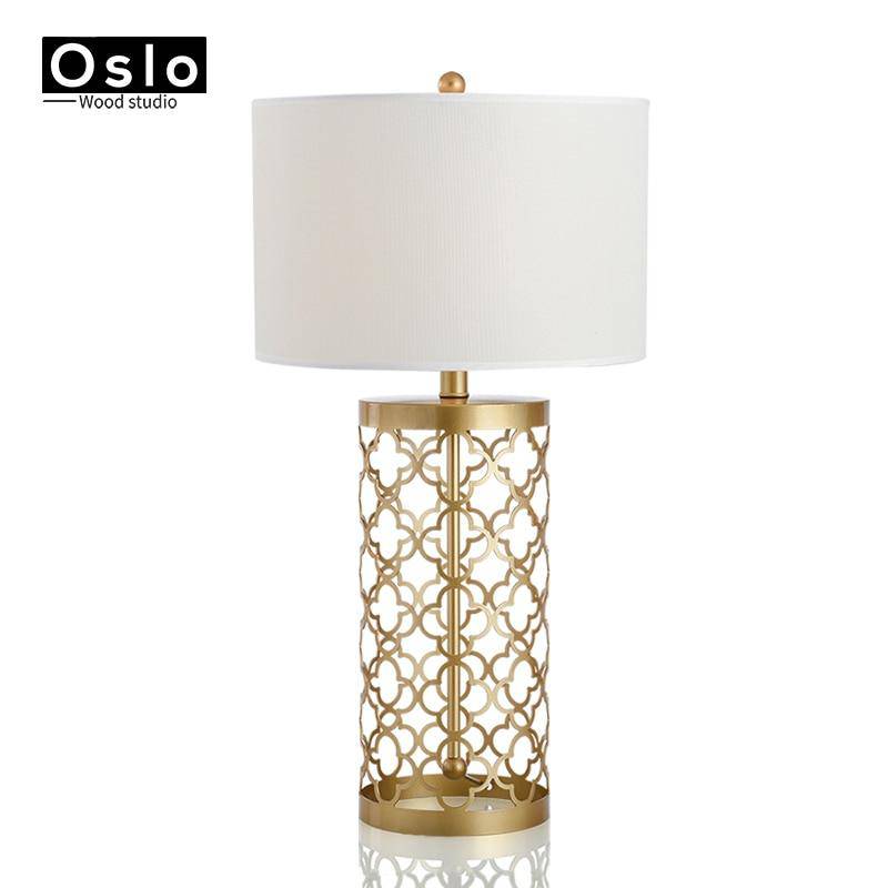 Lampe de chevet dorée American Glam