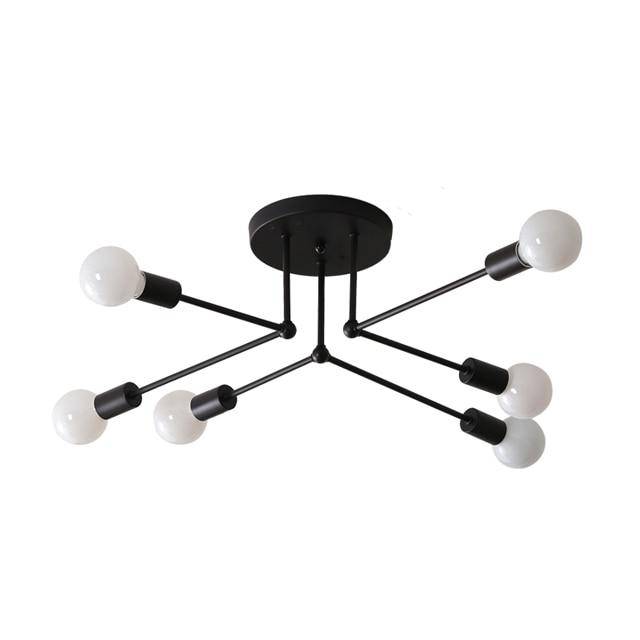Plafonnier rétro en métal avec plusieurs lampes Personality