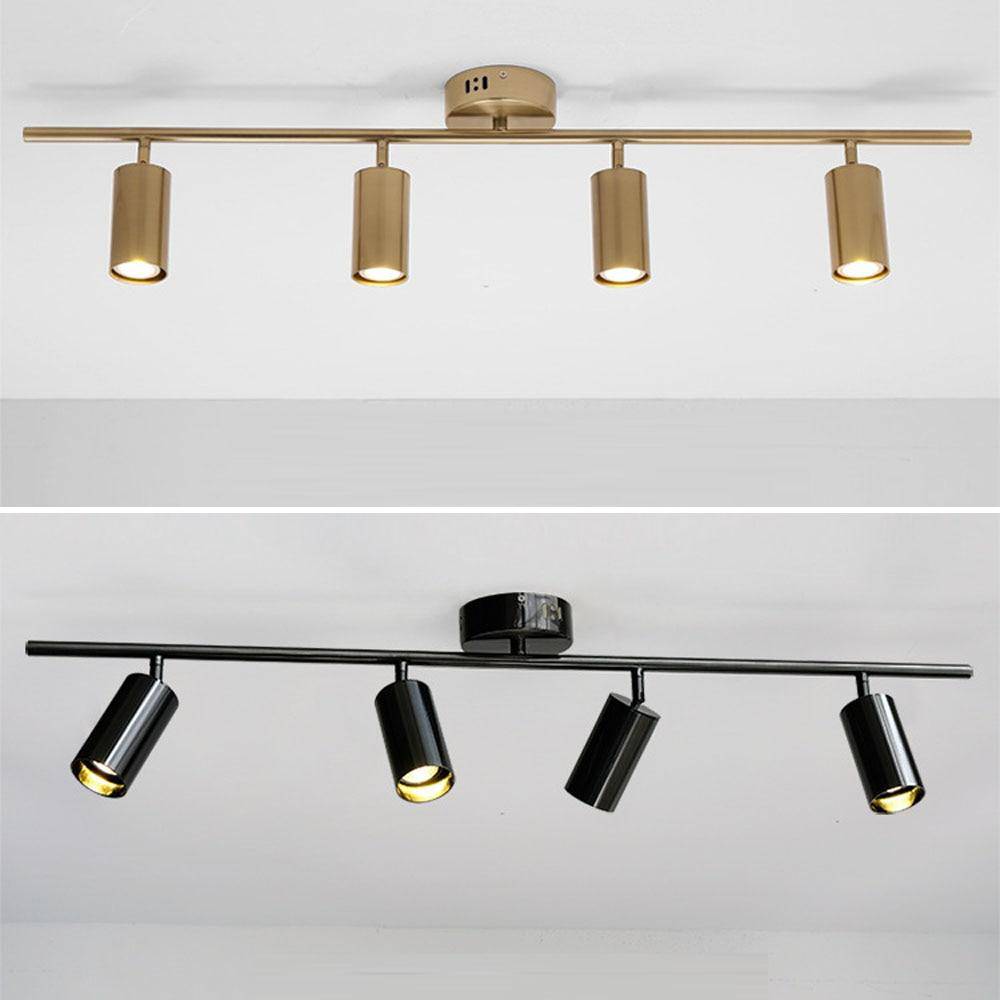 Barre de spots LED en aluminium noir ou doré - Montée
