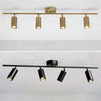 Barre de spots LED en aluminium noir ou doré - Montée