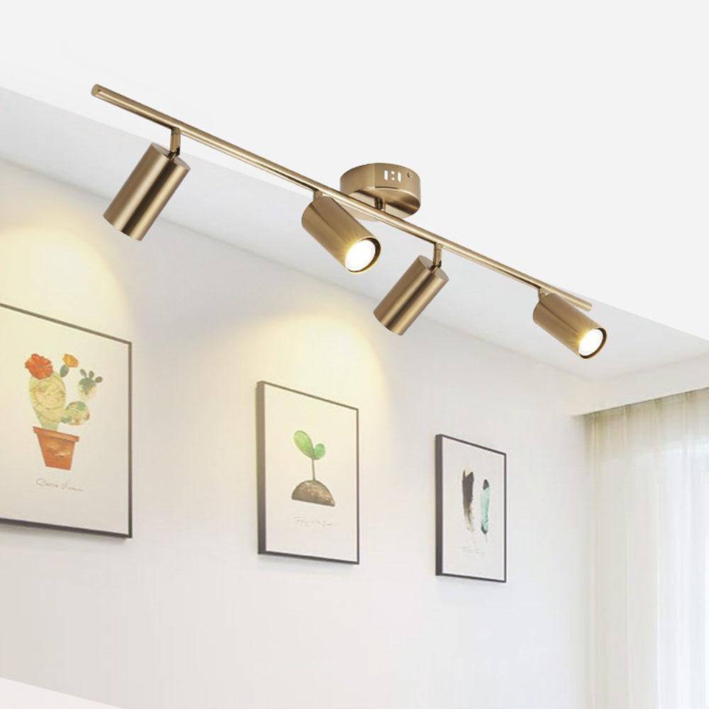 Barre de spots LED en aluminium noir ou doré - Montée