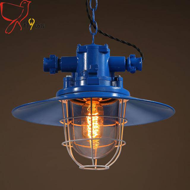 Suspension colorée style industriel 34cm en métal