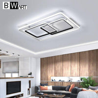 Plafonnier LED design rectangles noir et blanc - Bwart