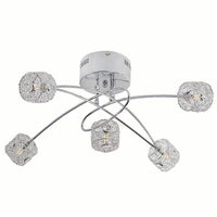 Plafonnier Luxe Chromé et Cristal