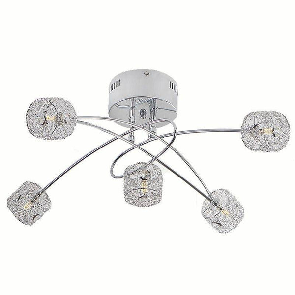 Plafonnier Luxe Chromé et Cristal