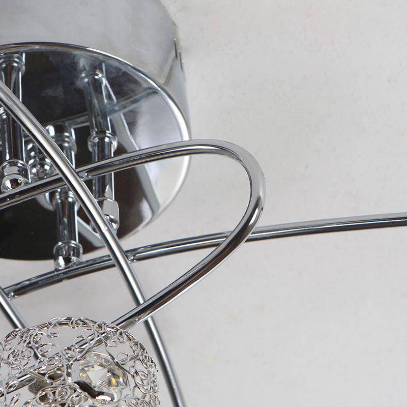 Plafonnier Luxe Chromé et Cristal