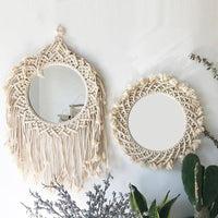 Miroir mural rond en tissu flottant