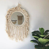 Miroir mural rond en tissu flottant
