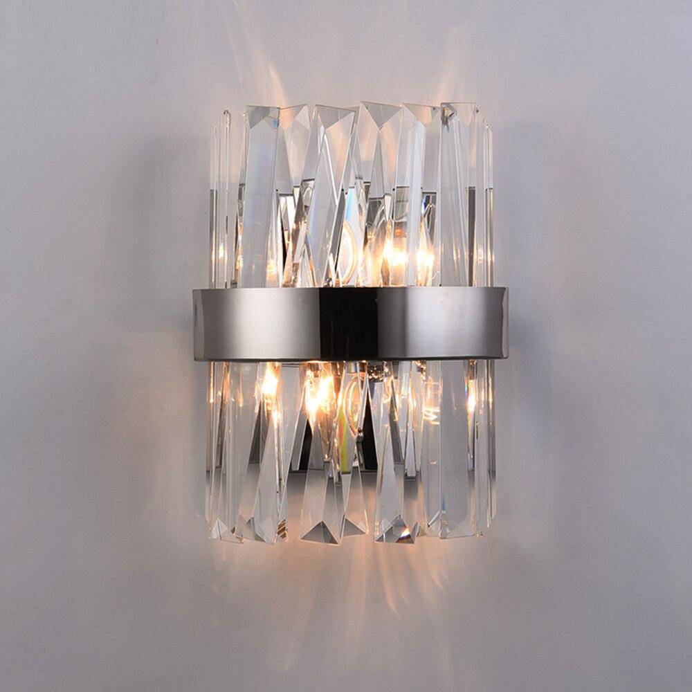 Applique murale Luxury LED en métal et cristal.