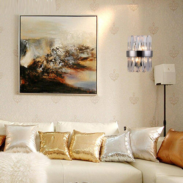 Applique murale Luxury LED en métal et cristal.