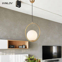 Suspension Luxe en Verre Rond et Brillant