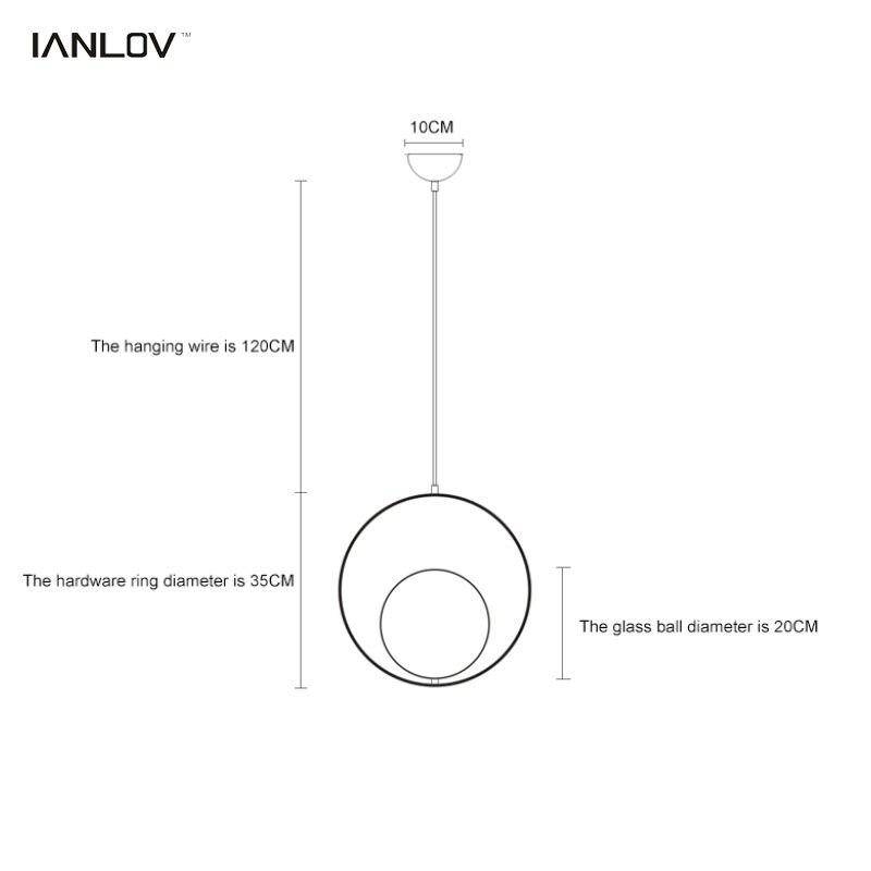 Suspension Luxe en Verre Rond et Brillant