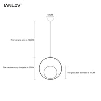 Suspension Luxe en Verre Rond et Brillant