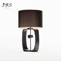 Lampe à poser LED design noir avec abat-jour rond