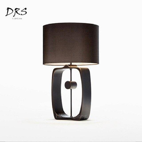 Lampe à poser LED design noir avec abat-jour rond