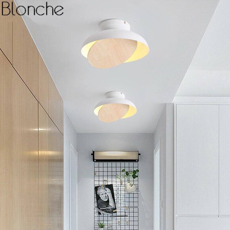 Suspension LED en bois avec abat-jour coloré à la mode