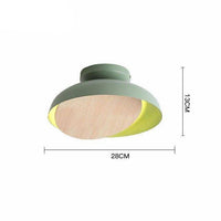Suspension LED en bois avec abat-jour coloré à la mode