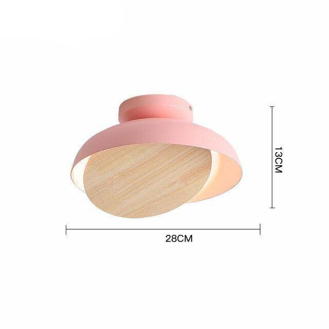 Suspension LED en bois avec abat-jour coloré à la mode