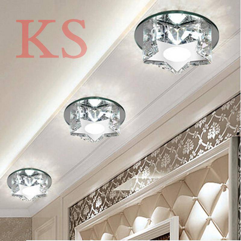 Plafonnier LED Étoile Cristal Chromé