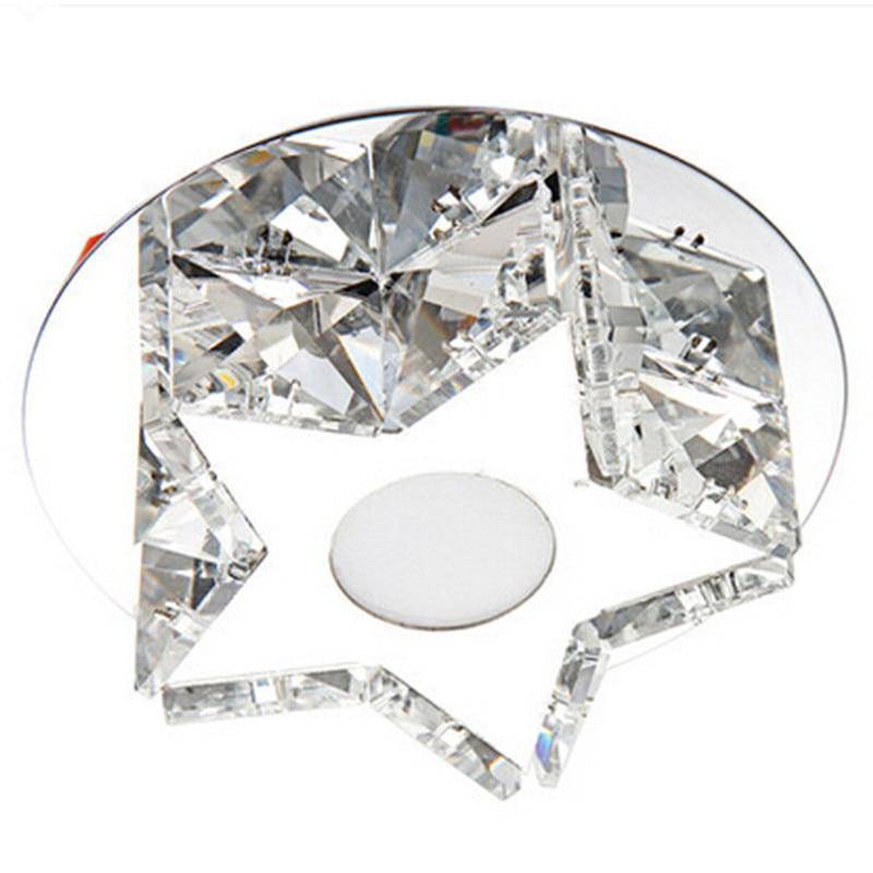 Plafonnier LED Étoile Cristal Chromé