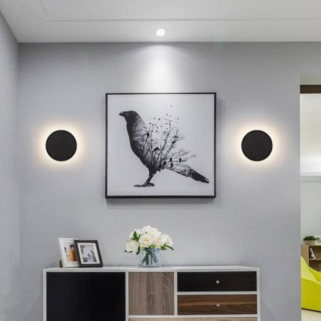 Applique murale LED ronde étanche avec lumière arrière