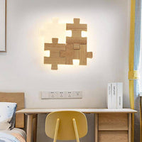 Applique murale design Puzzle en bois