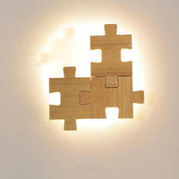 Applique murale design Puzzle en bois