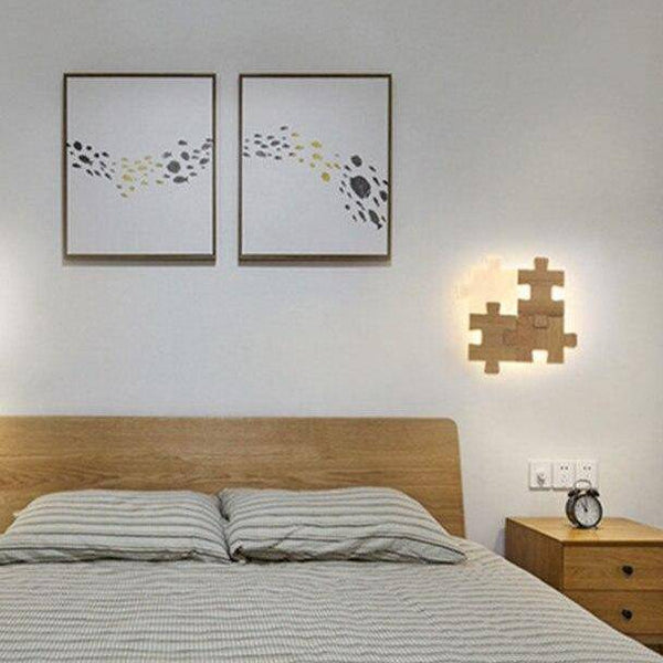 Applique murale design Puzzle en bois
