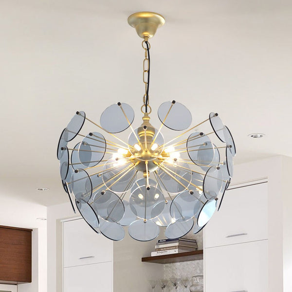 Lustre Nahia en verre motif dent de lion
