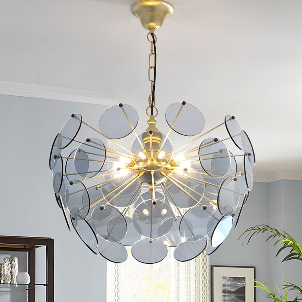 Lustre Nahia en verre motif dent de lion