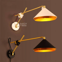 Applique murale LED dorée Vintage ajustable