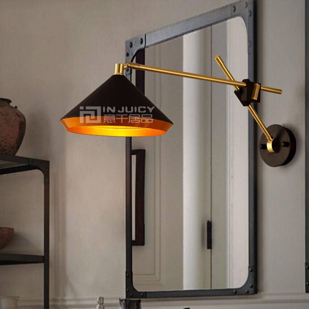 Applique murale LED dorée Vintage ajustable