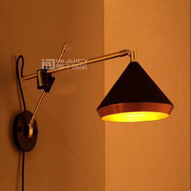 Applique murale LED dorée Vintage ajustable