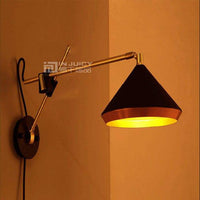 Applique murale LED dorée Vintage ajustable
