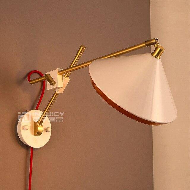 Applique murale LED dorée Vintage ajustable
